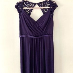 David’s Bridal lace keyhole bridesmaid dress